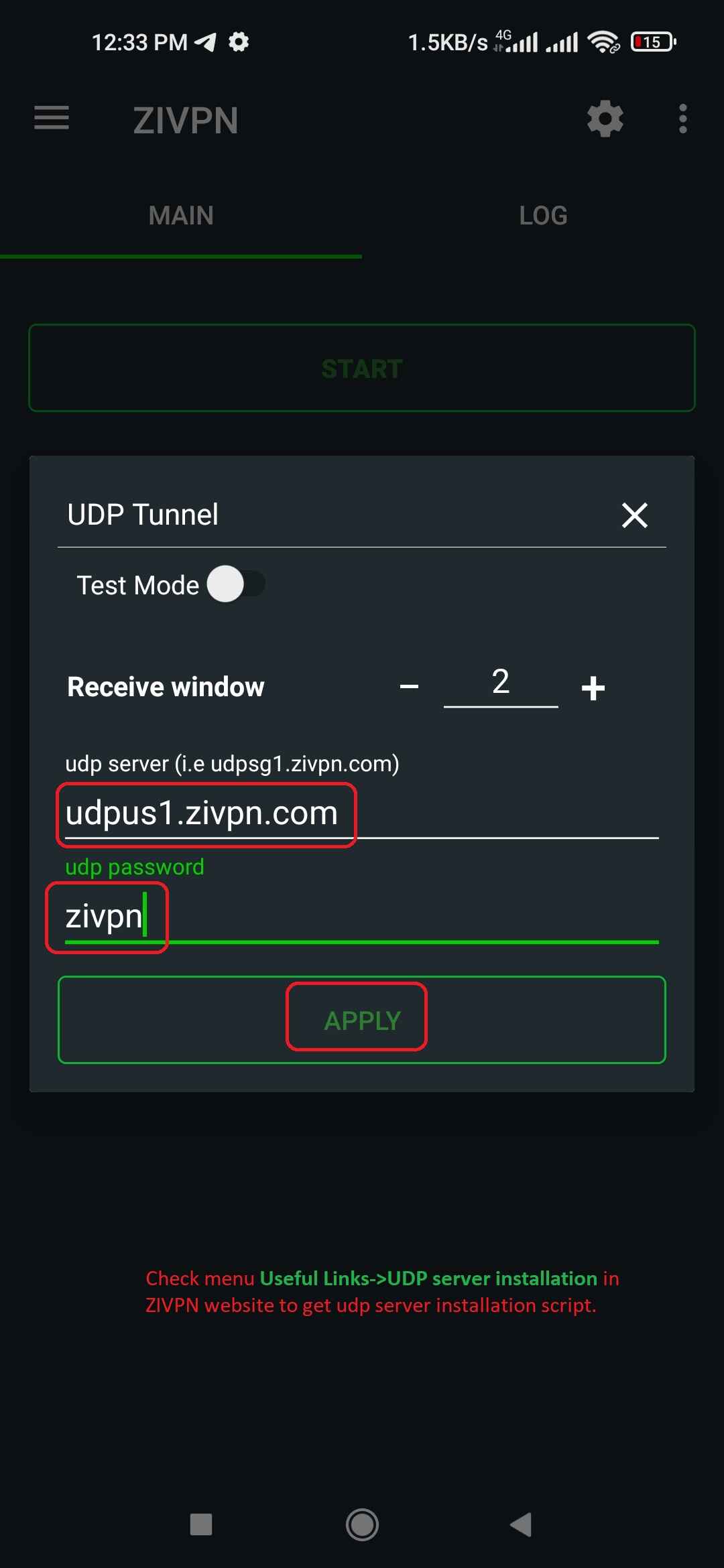 Custom UDP Server Connection